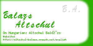 balazs altschul business card
